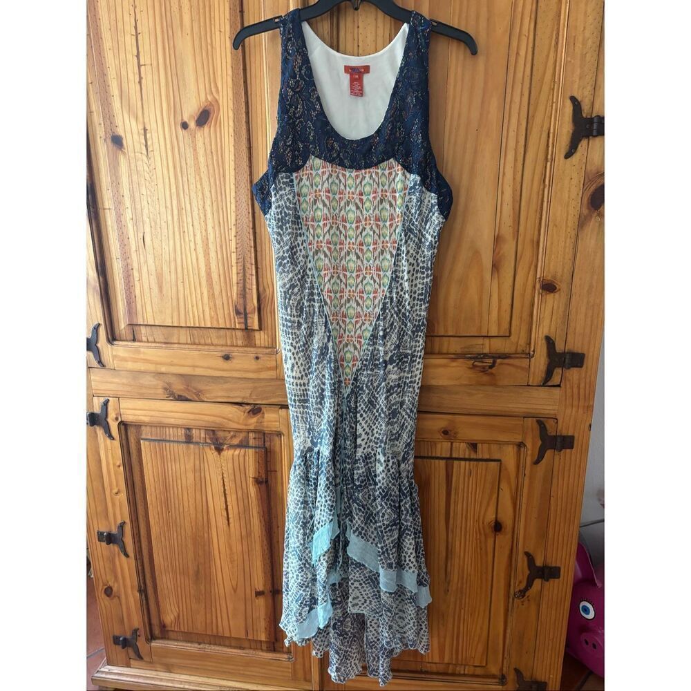 Sundance “Blue Blue Summer” Silk Biased Cut Dress